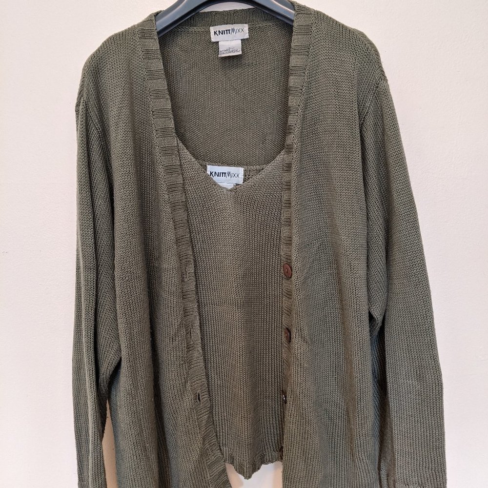 Green Cami and cardigan combo!